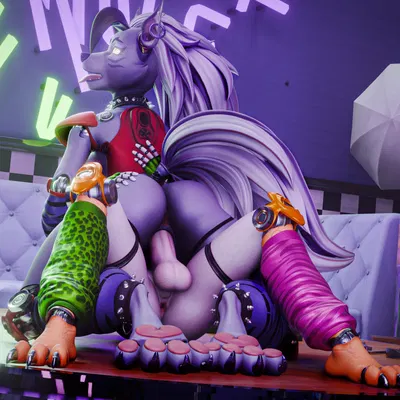 glamrock chica, roxanne wolf (five nights at freddy's, five nights at freddy's: security breach) created by thedirtyant