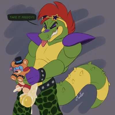 glamrock freddy, montgomery gator (five nights at freddy's, five nights at freddy's: security breach) created by mandyfoxy