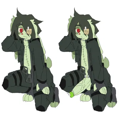 green bun (character) created by ongongio