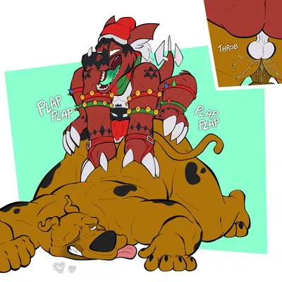 grojiramon, scooby-doo (bandai namco, christmas) created by doost