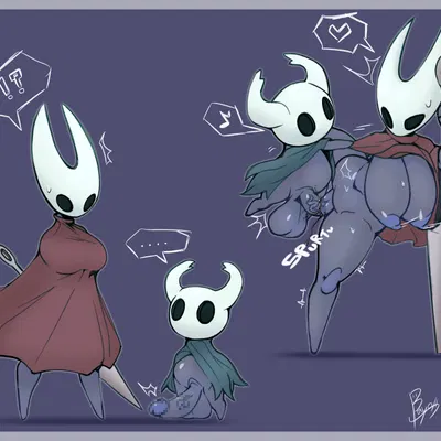 hornet (hollow knight), the knight (hollow knight) (hollow knight (franchise), team cherry) created by bayonet (artist)