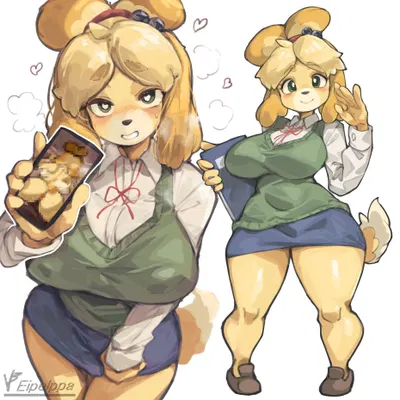 isabelle (animal crossing) (animal crossing, nintendo) created by iepelppa