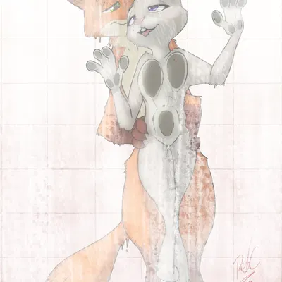 judy hopps, nick wilde (disney, zootopia) created by robcivecat