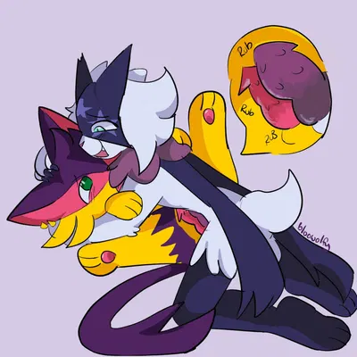 kaden (mudasnake), shye (meowscarada) (nintendo, pokemon) created by bloowolfy