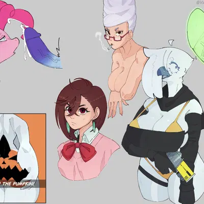 kanna (vattarena), momo ayase, pinkie pie (mlp) (dandadan, friendship is magic) created by vattarena