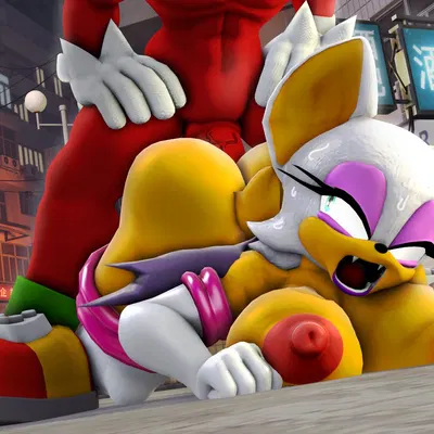 knuckles the echidna, rouge the bat (sega, sonic the hedgehog (series)) created by toxinsfm