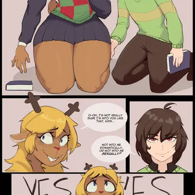 kris dreemurr, noelle holiday (deltarune, undertale (series)) created by demidoggo