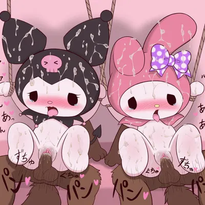 kuromi, my melody (onegai my melody, sanrio) created by chrono (pixiv)