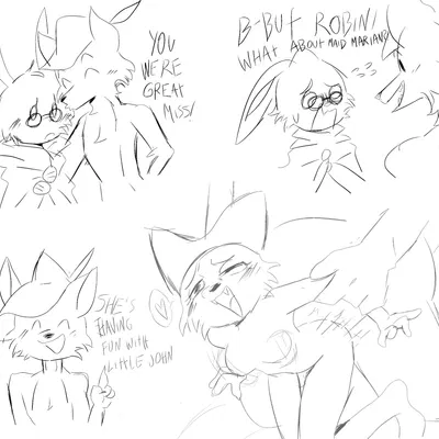 little john, maid marian, mother rabbit (disney, robin hood (disney)) created by foontanu