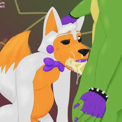 lolbit (fnaf), montgomery gator (five nights at freddy's, five nights at freddy's: security breach) created by bonebees