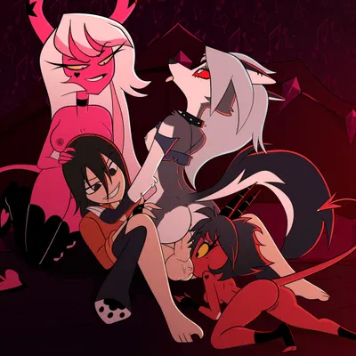 loona (helluva boss), millie (helluva boss), verosika mayday (hellaverse, helluva boss) created by deadinside97