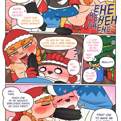 lottie (animal crossing), niko (animal crossing) (animal crossing, christmas) created by crushpepper