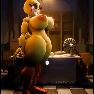 lovetaste chica, toy chica (fnaf) (five nights at freddy's, five nights at freddy's 2) created by zentaisfm