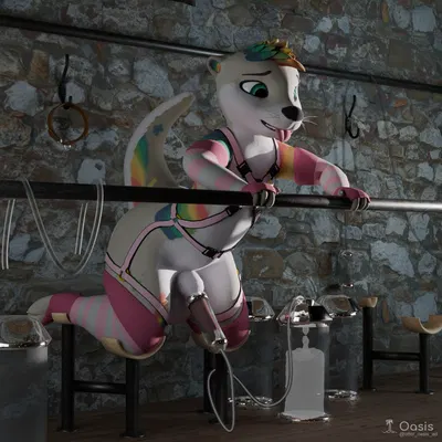 lucky (otter), lucky otter, sparky (coyote) created by otter oasis