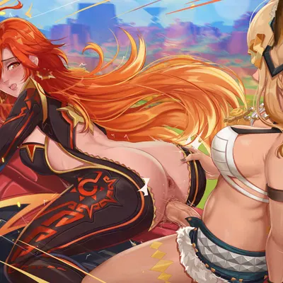 mavuika (genshin impact), xilonen (genshin impact) (genshin impact, mihoyo) created by exlic