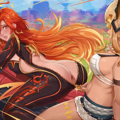 mavuika (genshin impact), xilonen (genshin impact) (genshin impact, mihoyo) created by exlic