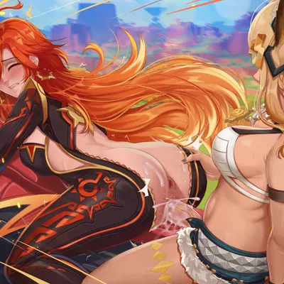 mavuika (genshin impact), xilonen (genshin impact) (genshin impact, mihoyo) created by exlic