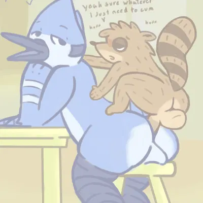 mordecai (regular show), rigby (regular show) (cartoon network, regular show) created by jellybeankofi