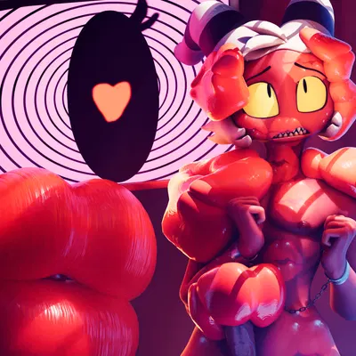 moxxie (helluva boss), smoochbot (neonnnzz) (hellaverse, helluva boss) created by neonnnzz