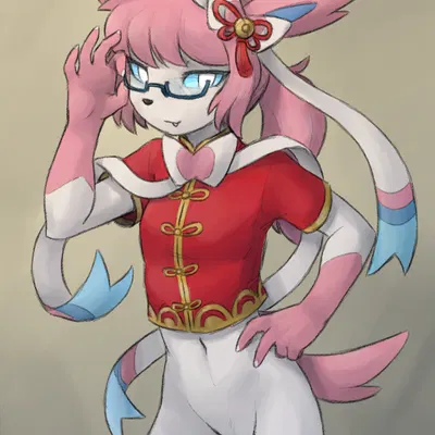 new year style sylveon (chinese new year, nintendo) created by sealer4258