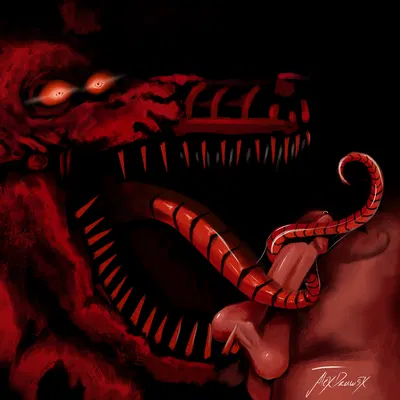 nightmare foxy (fnaf) (five nights at freddy's, five nights at freddy's 4) created by alexdrawsx