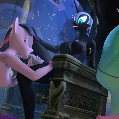 nightmare moon (mlp), princess celestia (mlp), twilight sparkle (mlp) (friendship is magic, hasbro) created by scratch wub