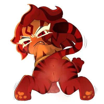 nutmeg tiger cookie (cookie run, cookie run kingdom) created by kuwoeskuwo