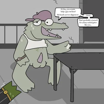 protagonist (later alligator), slick mickey (later alligator, pillowfight) created by pawplants