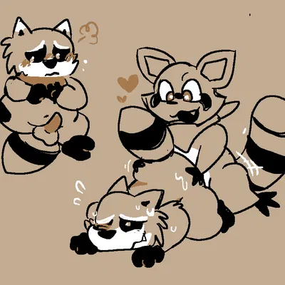 rambley raccoon, spiffo (indigo park, project zomboid) created by pawplants