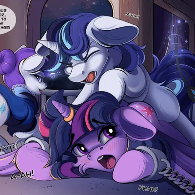 rarity (mlp), shining armor (mlp), twilight sparkle (mlp) (friendship is magic, hasbro) created by conrie