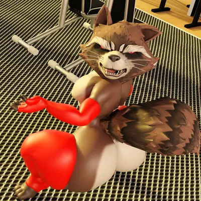 rocket raccoon (guardians of the galaxy, marvel) created by domizoni