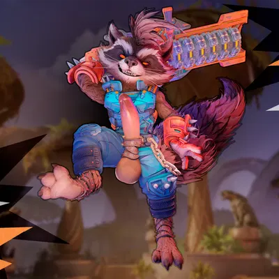 rocket raccoon (guardians of the galaxy, marvel) created by melongoat3d