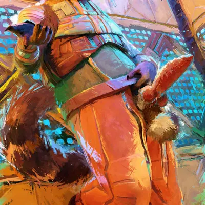 rocket raccoon (guardians of the galaxy, marvel) created by sidekick