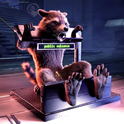 rocket raccoon (guardians of the galaxy, marvel) created by stormrider