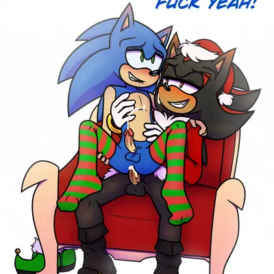 shadow the hedgehog, sonic the hedgehog (christmas, sega) created by gottagoblast
