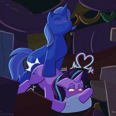 starlight glimmer (mlp), trixie (mlp) (friendship is magic, hasbro) created by lewd supernova