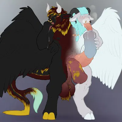 adelaide (acluelessbull), gabriel (acluelessbull) (european mythology, greek mythology) created by mot