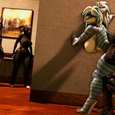 amanda (viper-desires), loona (helluva boss), nika sharkeh (hellaverse, helluva boss) created by viper-desires