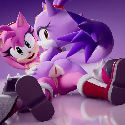 amy rose, blaze the cat (sega, sonic the hedgehog (series)) created by ganondork