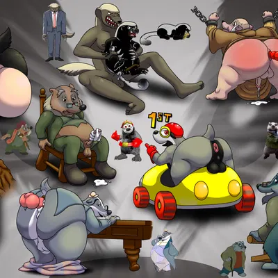 angus mcbadger, badger (aofw), bumper the badger (africa salaryman, animals of farthing wood) created by amateurcooper