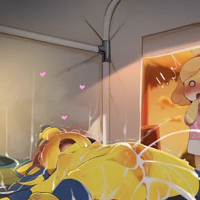 ankha (animal crossing), isabelle (animal crossing) (animal crossing, nintendo) created by dagasi