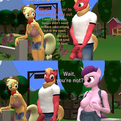 applejack (mlp), big macintosh (mlp), sugar belle (mlp) (friendship is magic, hasbro) created by papadragon69