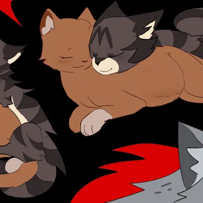 ashfur (thunderclan), brambleclaw (warriors), squirrelstar (warriors) (warriors (book series)) created by bloowolfy