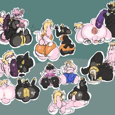 azzie (azziearts), honeypop, toby (ridge) (hooters) created by ridge (artist)