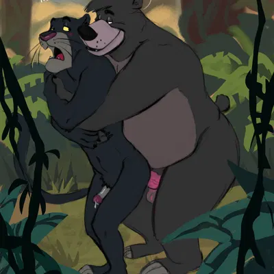 bagheera (jungle book), baloo (the jungle book) created by fufer