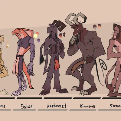 baphomet (dracks), gumbo (dracks), joshua ii (dracks) created by dracks