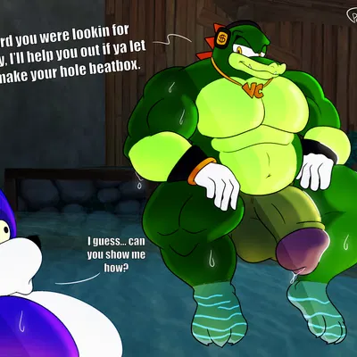 big the cat, vector the crocodile (sega, sonic the hedgehog (series)) created by possbooty