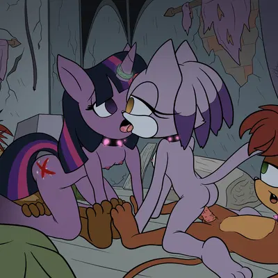 blaze the cat, elias acorn, klaue the lion (archie comics, friendship is magic) created by shadowwalk