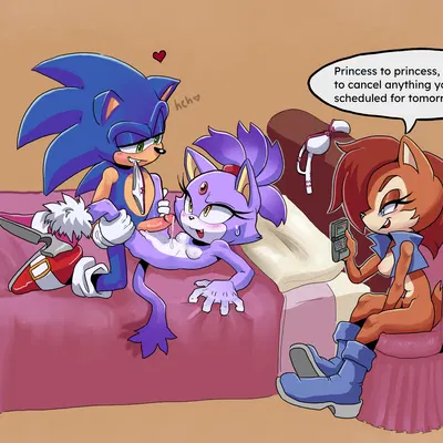 blaze the cat, nicole the lynx, sally acorn (archie comics, sega) created by arborialrodent, fuckwolfamy