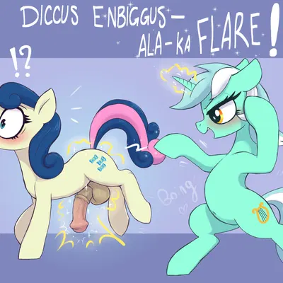 bonbon (mlp), lyra heartstrings (mlp) (friendship is magic, hasbro) created by t72b